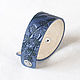 Blue Leather Cuff Bracelet, Width 4 cm. Cuff bracelet. Two Starlings. Online shopping on My Livemaster.  Фото №2