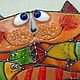 Витражная ключница " Кот и рыбки" стекло, витраж тиффани, фьюзинг. Ключницы настенные. Жилина Ольга Викторовна. Интернет-магазин Ярмарка Мастеров.  Фото №2