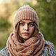 Set: two-turn Snood hat (beige with sequins). Headwear Sets. Scarfland. My Livemaster. Фото №5