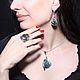 Adaya jewelry set with malachite made of 925 sterling silver HC0015, Jewelry Sets, Yerevan,  Фото №1