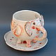 Tea pair 'Pink Elephant', Single Tea Sets, Moscow,  Фото №1