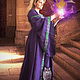Medieval linen dress 'the Purple Lily'; Fantasy, Dresses, Lermontov,  Фото №1