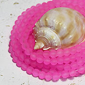 Материалы для творчества handmade. Livemaster - original item Beads 33 pcs Round 6mm Pink Neon Matte. Handmade.