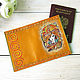 Passport cover genuine leather red orange zodiac lion, Passport cover, Barnaul,  Фото №1