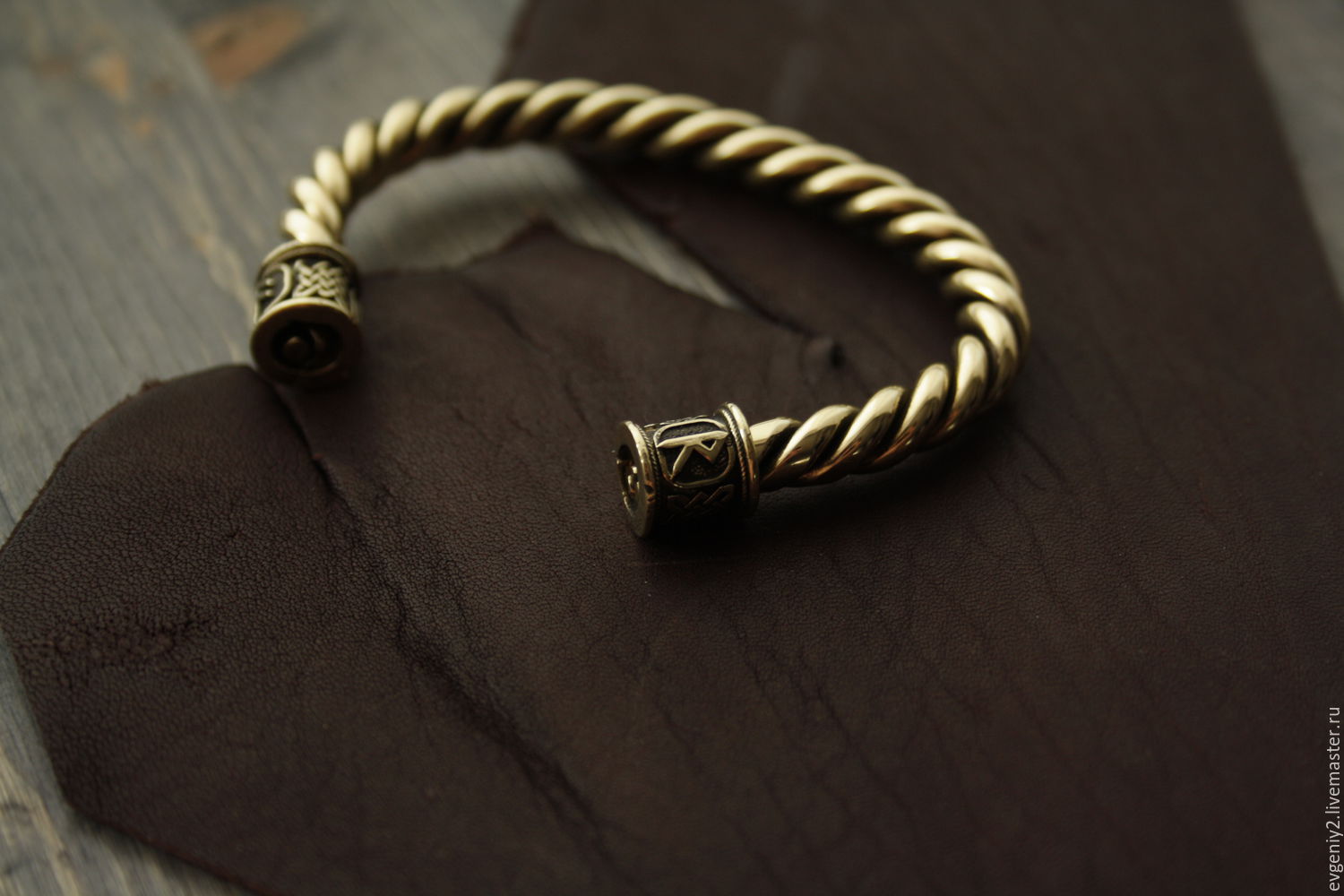 Bronze bracelet rune bracelet Viking, Bead bracelet, Volgograd,  Фото №1