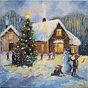 Картины и панно handmade. Livemaster - original item Pictures: Winter landscape oil painting 