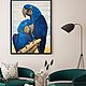 Большая стильная картина с попугаем птицы модная картина маслом ара, Картины, Барнаул,  Фото №1