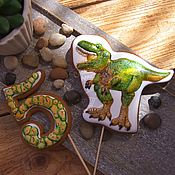 Сувениры и подарки handmade. Livemaster - original item Gingerbread with a dinosaur. Handmade.