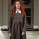 Vestido de lino con bordados de otoño. Dresses. Irina Sayfiydinova (textileheart). Ярмарка Мастеров.  Фото №4