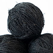 Материалы для творчества handmade. Livemaster - original item Handmade yarn (100% hemp), 100g/170m color Black. Handmade.