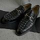 Order Men's loafers, crocodile leather, black. SHOES&BAGS. Livemaster. . Loafers Фото №3