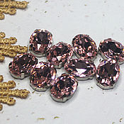 Материалы для творчества handmade. Livemaster - original item Rhinestones oval 14/10 mm Pink in a frame. Handmade.