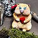Игрушка из ваты Влюбленный хомяк. Мини фигурки и статуэтки. Nataly Cotton toys. Интернет-магазин Ярмарка Мастеров.  Фото №2