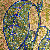 Картины и панно ручной работы. Ярмарка Мастеров - ручная работа Picture. A Leaf of the Green Kingdom. Handmade.