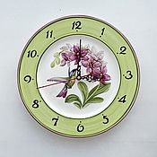 Для дома и интерьера handmade. Livemaster - original item Watch classic: Orchid and hummingbird. Handmade.