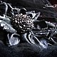Брошь из кожи и замши "Majestic chrome". Брошь-булавка. Annadeko. Ярмарка Мастеров.  Фото №4
