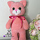 Soft toy cat made of plush yarn cat as a gift, Stuffed Toys, Volokolamsk,  Фото №1