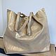 Заказать Сумка Золотая Кожаная Шоппер Пакет Тоут Авоська Мешок золото. Bags by Katerina Klestova (kklestova). Ярмарка Мастеров. . Сумка-тоут Фото №3