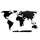Деревянная карта мира 80х40см с гравировкой и Антарктидой, черная, Карты мира, Москва,  Фото №1