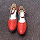 sandals: Floral sandals red brick black smooth sole. Slingbacks. Hitarov (Hitarov). My Livemaster. Фото №5