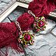Light earrings with rhinestones 'Wild fuchsia' designer jewelry, Earrings, Nizhny Novgorod,  Фото №1