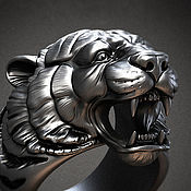 Украшения handmade. Livemaster - original item Signet ring:Tiger Power. Handmade.