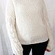 Women's sweater honeycomb oversize white. Sweaters. imknitwear. My Livemaster. Фото №4