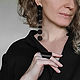 Long black stud earrings made of wood. Stud earrings. TETstudio. Ecostyle.. Online shopping on My Livemaster.  Фото №2