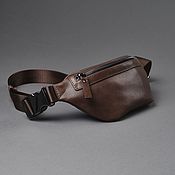 Women's waist bag made of genuine leather 