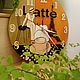 Часы настенные кухонные Кофе  Latte. Часы классические. Светлана Акварели на стекле. Ярмарка Мастеров.  Фото №4