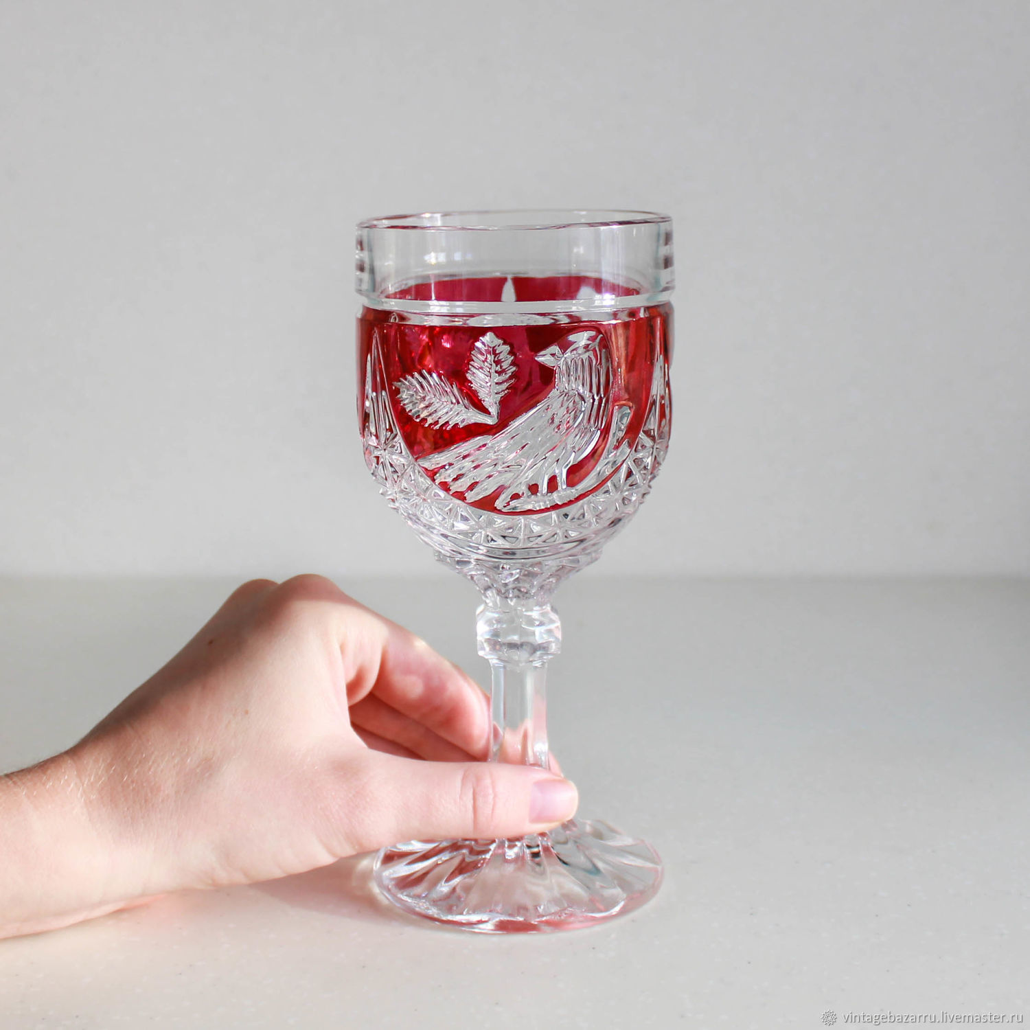 Hofbauer red bird crystal germany