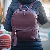 Рюкзак кожаный женский Bordo (Бордовый)