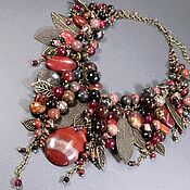 Украшения handmade. Livemaster - original item Pomegranate Juice Necklace Red Jasper Hawkeye Natural Stones. Handmade.
