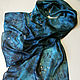 batik scarf Starry sky thin silk. Scarves. Handpainted silk by Ludmila Kuchina. My Livemaster. Фото №5