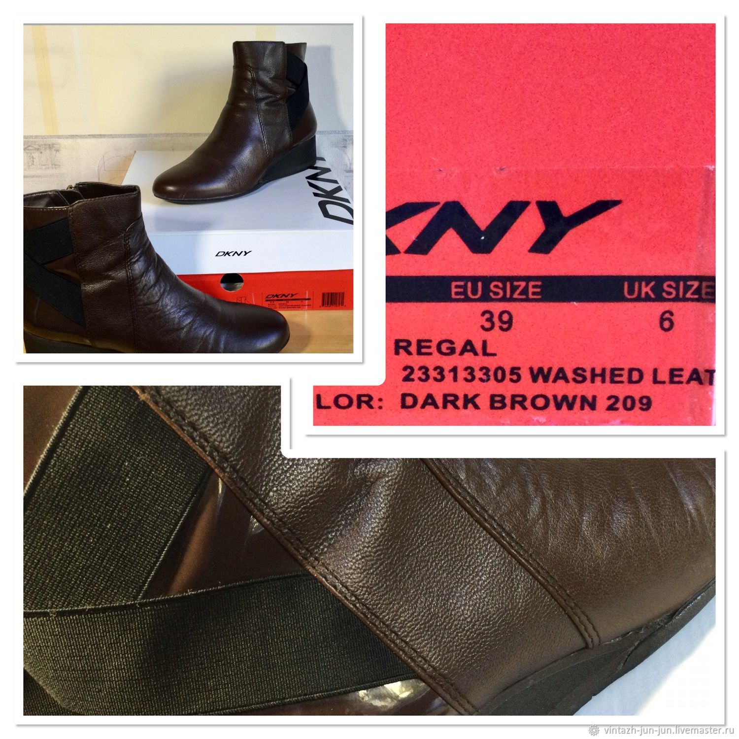 Винтаж: Ботинки DKNY (США), кожа/лак. Премиум! Р. 38,5-39 купить винтернет-магазине Ярмарка Мастеров по цене 4200 ₽ – P1V6IRU