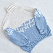 Одежда детская handmade. Livemaster - original item Knitted children`s sweater 92-98 cm Alpaca, merino. Handmade.