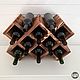 Shelf 'honeycomb' for wine wine rack for 10 bottles in firing. Shelves. Color Wood. My Livemaster. Фото №4
