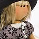 Кукла-Тильда 'Черный лебедь' mini. Ед. экз. Мягкие игрушки. VikiDolls. Ярмарка Мастеров.  Фото №5