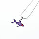 Shark PENDANT. Handmade pendant with charoite and coral. Pendant. ARIEL - MOSAIC. Online shopping on My Livemaster.  Фото №2