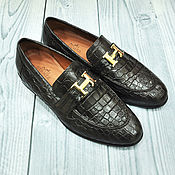 Обувь ручной работы handmade. Livemaster - original item Men`s loafers made of genuine crocodile leather, tailoring to order!. Handmade.