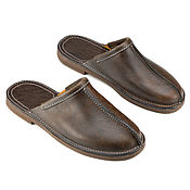 Обувь ручной работы handmade. Livemaster - original item Leather Slippers 