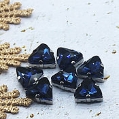 Материалы для творчества handmade. Livemaster - original item Rhinestones 12 mm Dark blue in a triangle frame. Handmade.