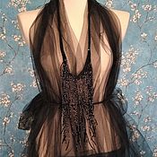 Украшения handmade. Livemaster - original item Evening necklace, black bugle belt in theater New Year`s dress. Handmade.