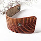 Orange Brown Leather Cuff Bracelet. Cuff bracelet. Two Starlings. Online shopping on My Livemaster.  Фото №2