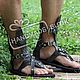 Order Sandals mens high leather Kroko. Katorina Rukodelnica HandMadeButik. Livemaster. . Sandals Фото №3