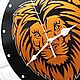 Lion - king of beasts. Hand-painted wall clock. Watch. Clocks for Home (Julia). My Livemaster. Фото №4