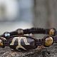 Men's bracelet talisman with the Tibetan JI Aristorat and stones for protection. Braided bracelet. Jewerly for Happiness. My Livemaster. Фото №4