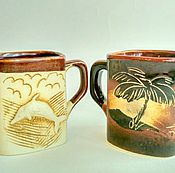 Винтаж handmade. Livemaster - original item Clay mugs. Handmade.