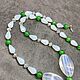 Moonstone, Green cat's eye necklace with Pendant. Necklace. naturalkavni. My Livemaster. Фото №5