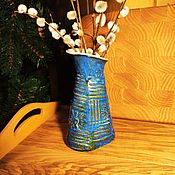 Для дома и интерьера handmade. Livemaster - original item A small ceramic blue vase Sun.. Handmade.